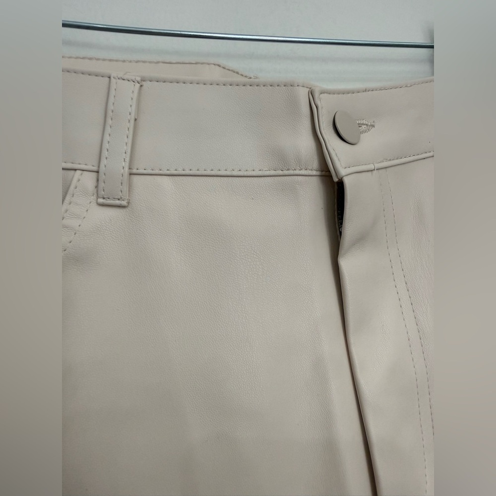 Haute Monde Cream Maxi Faux leather skirt with Button with zipper detail - Picture 3 of 10